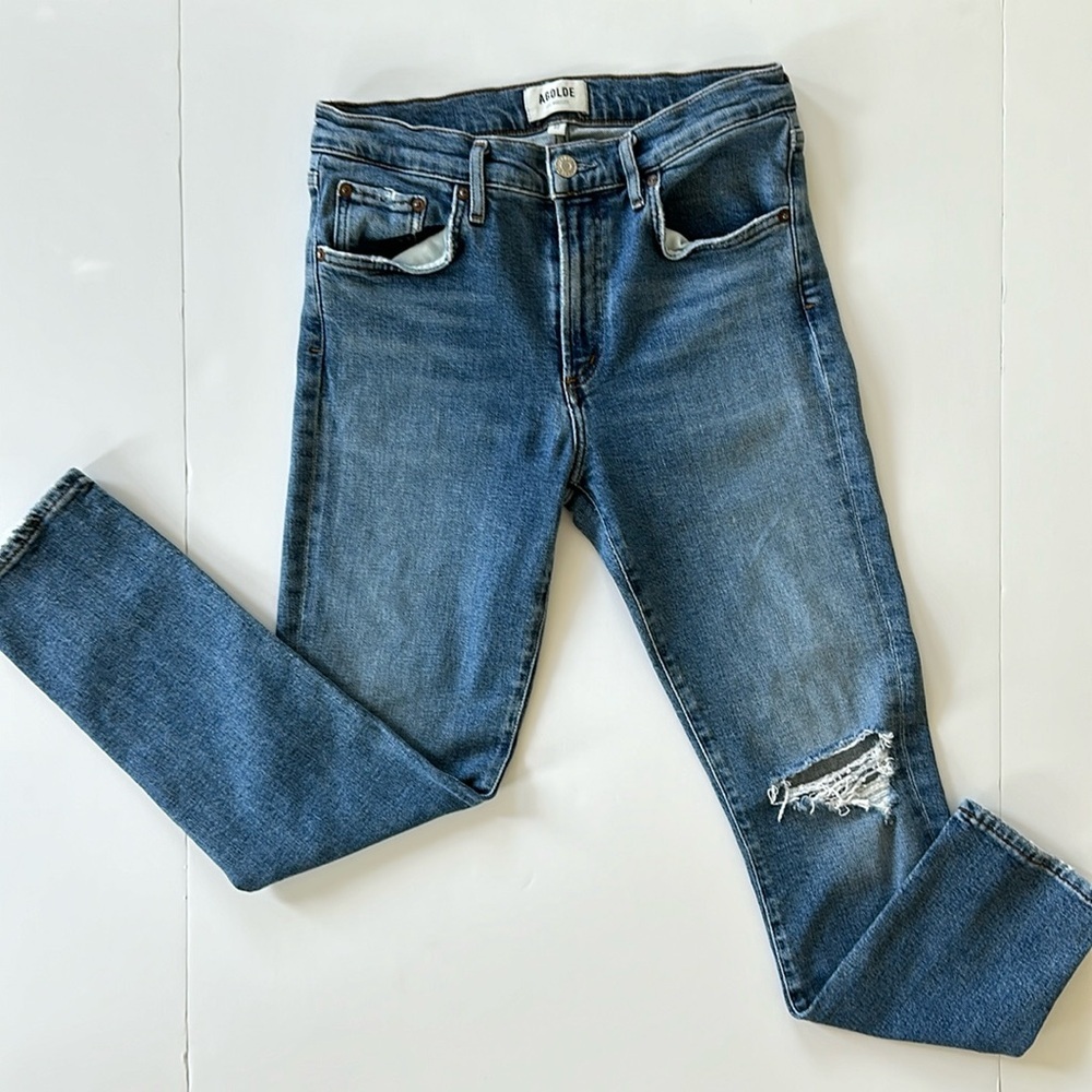 Agolde Toni Denim Jeans Straight Leg High Waist